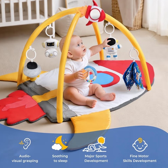Baby Play Gym & Activity Mat, Rocket - Picture 5 of 7
